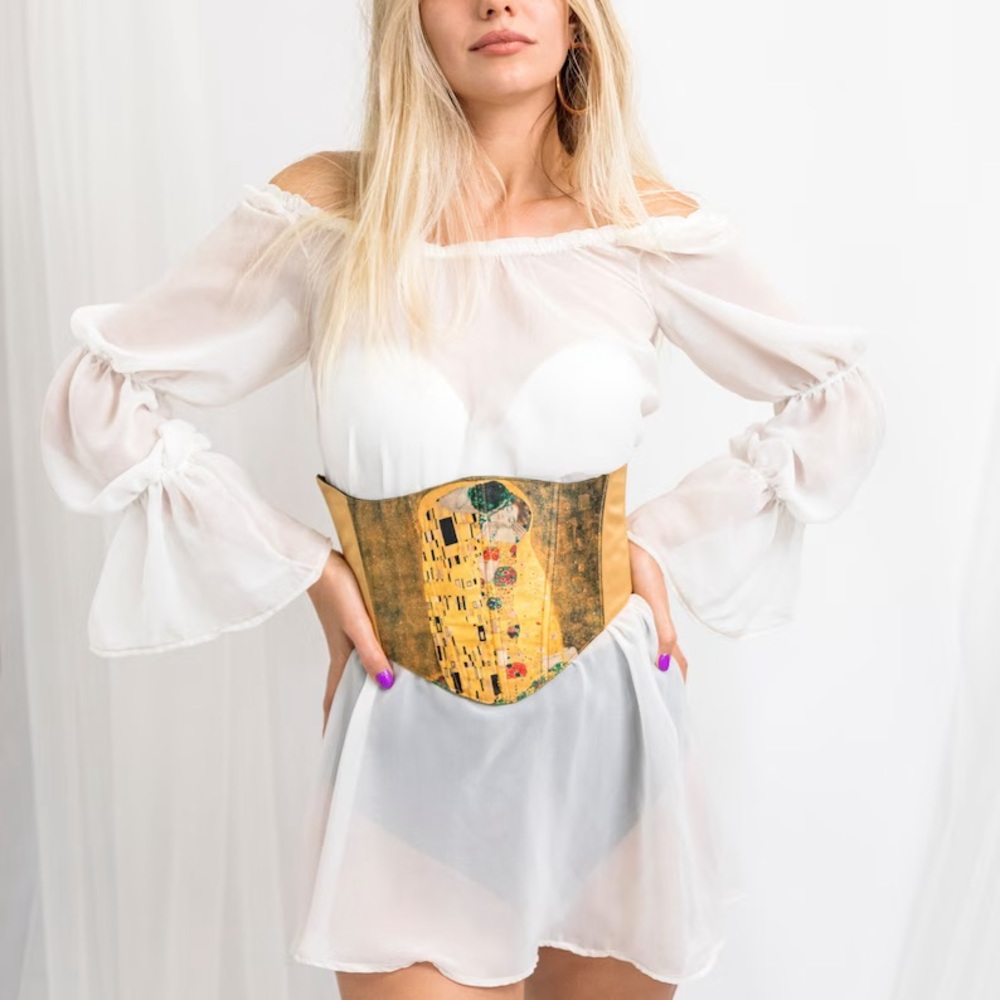 Klimt "The Kiss" Under Bust Corset